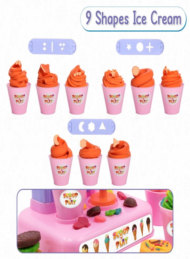 Chanak Play Dough Ice Cream Maker Set, Safe Non-Toxic Dough Ice Cream Maker Including 6 Color Dough Tubes Each 50g for Boys Girls, Above 3+ Age (Pink) - Image 5